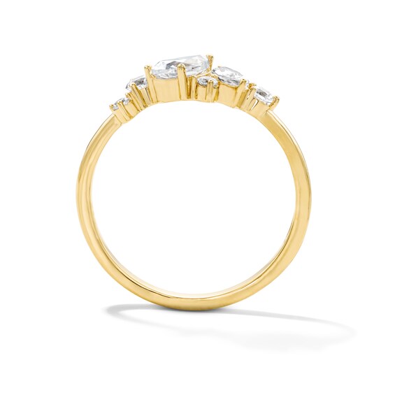 3/4 CT. T.w. Multi-Shape Lab-Grown Diamond Scatter Ring in 10K Gold (F/Vs2)