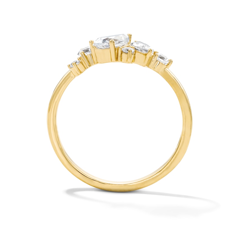 Main Image 3 of 3/4 CT. T.W. Multi-Shape Certified Lab-Grown Diamond Scatter Ring in 10K Gold (F/VS2)