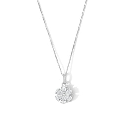 5/8 CT. T.W. Pear-Shaped Certified Lab-Grown Diamond Flower Pendant in 10K White Gold (F/VS2)