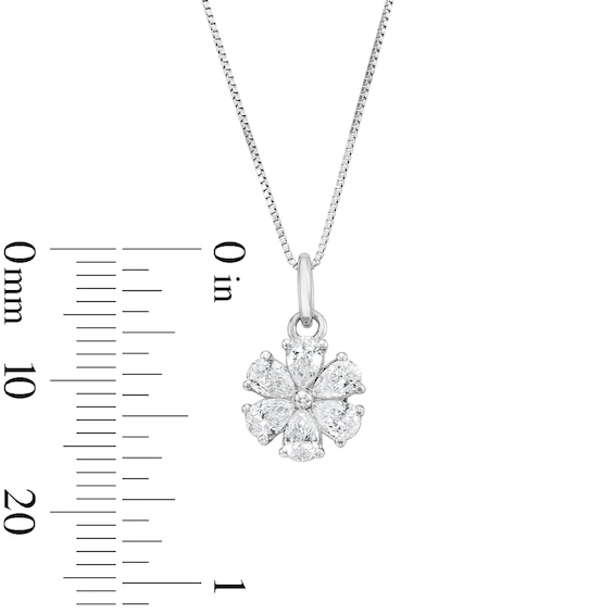 5/8 CT. T.w. Pear-Shaped Certified Lab-Grown Diamond Flower Pendant in 10K White Gold (F/Vs2)
