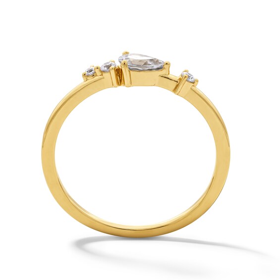 1/4 CT. T.w. Pear-Shaped Certified Lab-Grown Diamond Scatter Ring in 10K Gold (F/Vs2)
