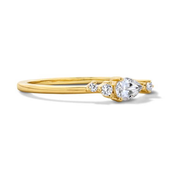 1/4 CT. T.w. Pear-Shaped Certified Lab-Grown Diamond Scatter Ring in 10K Gold (F/Vs2)