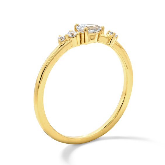 1/4 CT. T.w. Pear-Shaped Certified Lab-Grown Diamond Scatter Ring in 10K Gold (F/Vs2)
