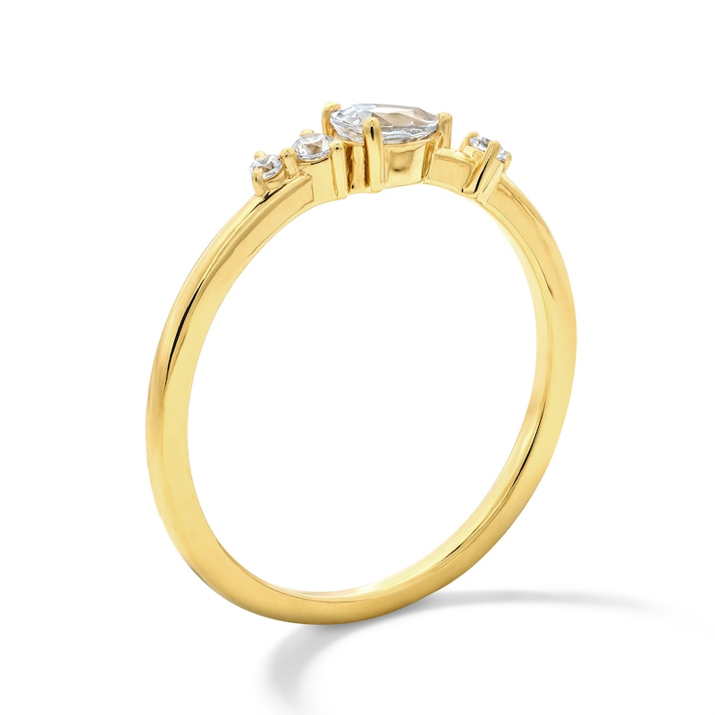 Main Image 5 of 1/4 CT. T.W. Pear-Shaped Lab-Grown Diamond Scatter Ring in 10K Gold (F/VS2)