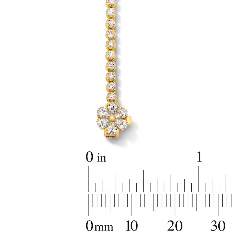 Main Image 3 of 1-1/3 CT. T.W. Certified Lab-Grown Diamond Flower Clasp Line Bracelet in 10K Gold (F/VS2)
