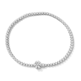 1-1/3 CT. T.W. Certified Lab-Grown Diamond Flower Clasp Line Bracelet in 10K White Gold (F/VS2)