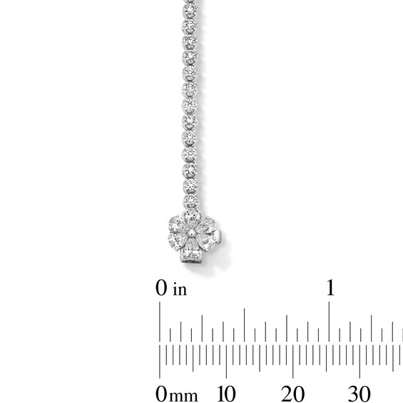 1-1/3 CT. T.w. Lab-Grown Diamond Flower Clasp Tennis Bracelet in 10K White Gold (F/Vs2)