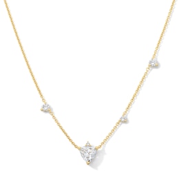 5/8 CT. T.W. Multi-Shape Lab-Grown Diamond Station Necklace in 10K Gold (F/VS2)