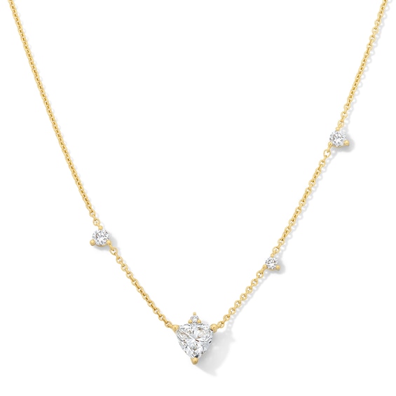 5/8 CT. T.w. Multi-Shape Certified Lab-Grown Diamond Station Necklace in 10K Gold (F/Vs2)