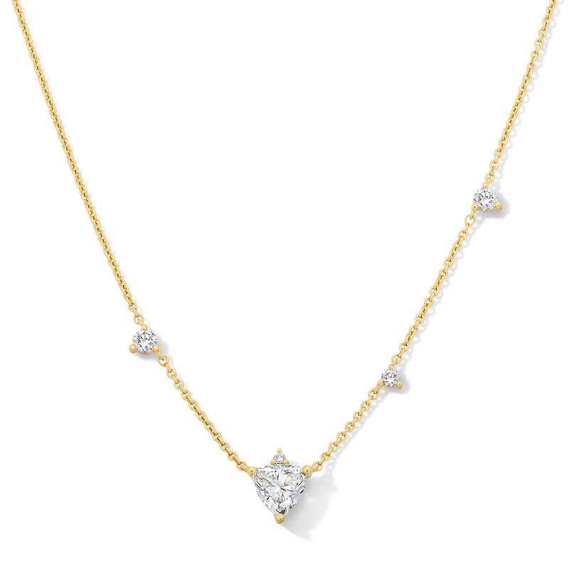 Main Image 1 of 5/8 CT. T.W. Multi-Shape Lab-Grown Diamond Station Necklace in 10K Gold (F/VS2)