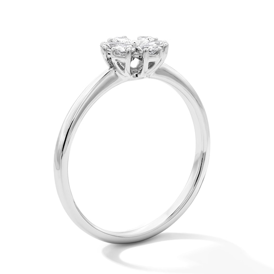 1/3 CT. T.w. Pear-Shaped Certified Lab-Grown Diamond Flower Ring in 10K White Gold (F/Vs2)