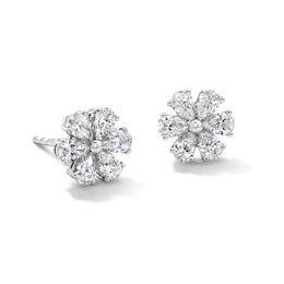 5/8 CT. T.W. Pear-Shaped Certified Lab-Grown Diamond Flower Stud Earrings in 10K White Gold (F/VS2)