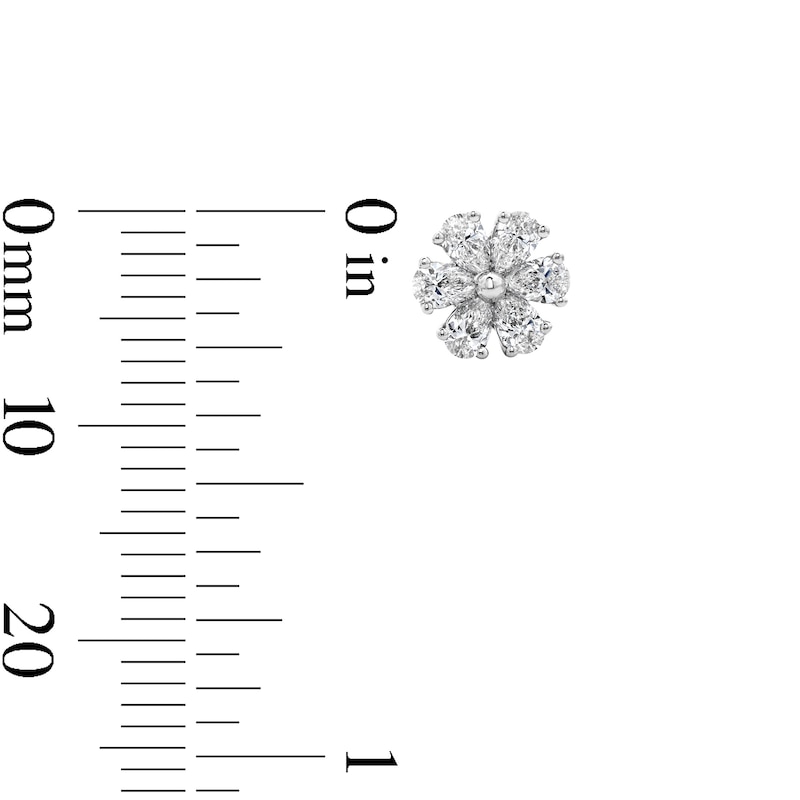 Main Image 3 of 5/8 CT. T.W. Pear-Shaped Certified Lab-Grown Diamond Flower Stud Earrings in 10K White Gold (F/VS2)
