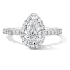 Thumbnail Image 1 of 1-1/2 CT. T.W. Pear-Shaped Certified Lab-Grown Diamond Frame Engagement Ring in Platinum (D/IF)