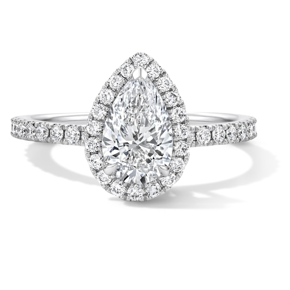 1-1/2 CT. T.w. Pear-Shaped Certified Lab-Grown Diamond Frame Engagement Ring in Platinum (D/If)