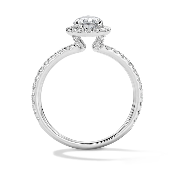 1-1/2 CT. T.w. Pear-Shaped Certified Lab-Grown Diamond Frame Engagement Ring in Platinum (D/If)
