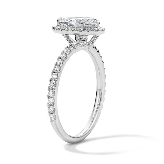 1-1/2 CT. T.w. Pear-Shaped Certified Lab-Grown Diamond Frame Engagement Ring in Platinum (D/If)