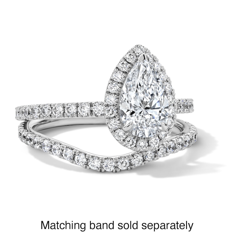 Main Image 5 of 1-1/2 CT. T.W. Pear-Shaped Certified Lab-Grown Diamond Frame Engagement Ring in Platinum (D/IF)