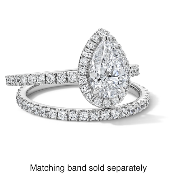 1-1/2 CT. T.w. Pear-Shaped Certified Lab-Grown Diamond Frame Engagement Ring in Platinum (D/If)