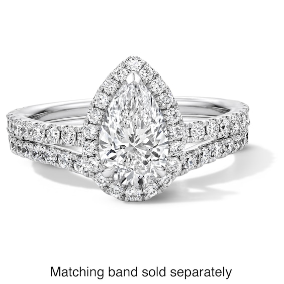 1-1/2 CT. T.w. Pear-Shaped Certified Lab-Grown Diamond Frame Engagement Ring in Platinum (D/If)