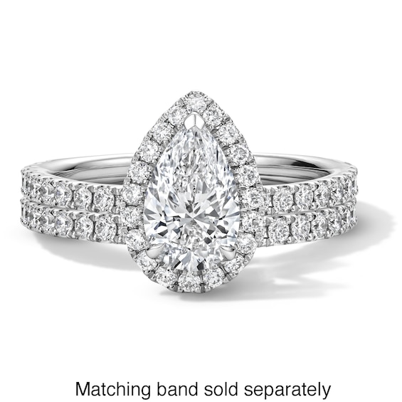 1-1/2 CT. T.w. Pear-Shaped Certified Lab-Grown Diamond Frame Engagement Ring in Platinum (D/If)