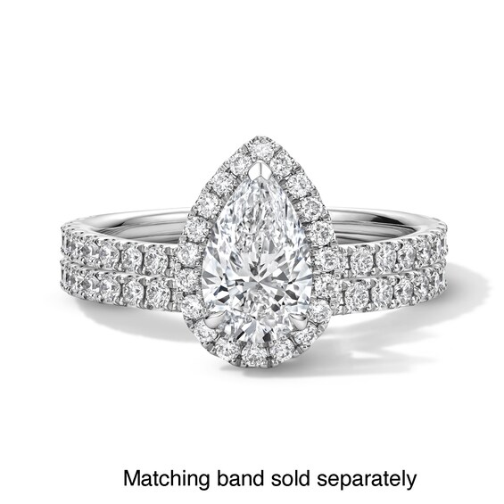 1-1/2 CT. T.w. Pear-Shaped Certified Lab-Grown Diamond Frame Engagement Ring in Platinum (D/If)