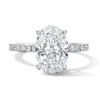 3-1/2 CT. T.W. Oval Certified Lab-Grown Diamond Hidden Frame Engagement Ring in Platinum (D/IF)