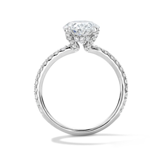 3-1/2 CT. T.w. Oval Certified Lab-Grown Diamond Hidden Frame Engagement Ring in Platinum (D/If)