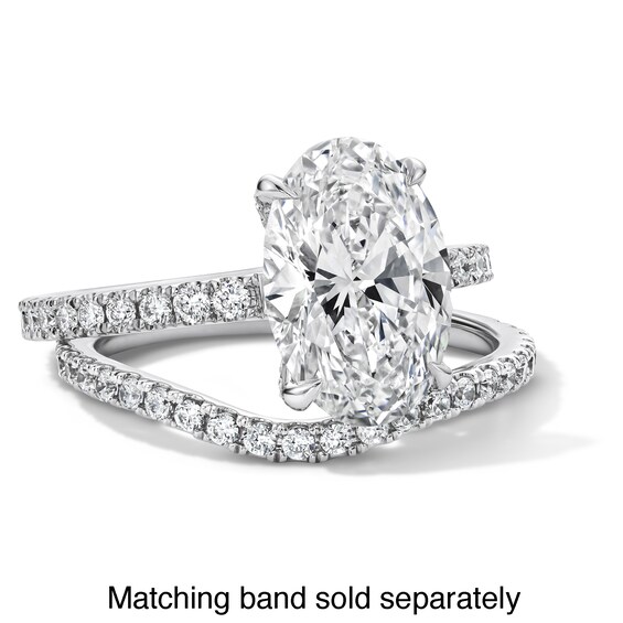 3-1/2 CT. T.w. Oval Certified Lab-Grown Diamond Hidden Frame Engagement Ring in Platinum (D/If)