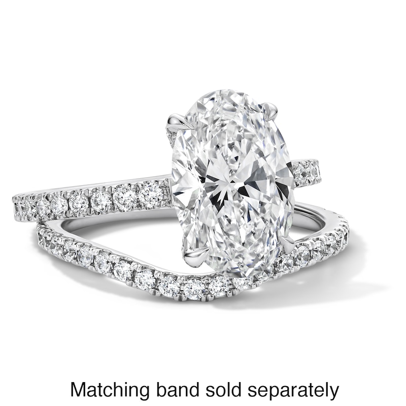 Main Image 5 of 3-1/2 CT. T.W. Oval Certified Lab-Grown Diamond Hidden Frame Engagement Ring in Platinum (D/IF)