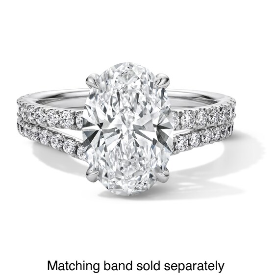 3-1/2 CT. T.w. Oval Certified Lab-Grown Diamond Hidden Frame Engagement Ring in Platinum (D/If)
