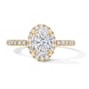 Thumbnail Image 1 of 1-1/2 CT. T.W. Oval Certified Lab-Grown Diamond Frame Engagement Ring in 18K Gold (D/IF)