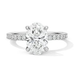 2-1/2 CT. T.W. Oval Certified Lab-Grown Diamond Hidden Frame Engagement Ring in Platinum (D/IF)
