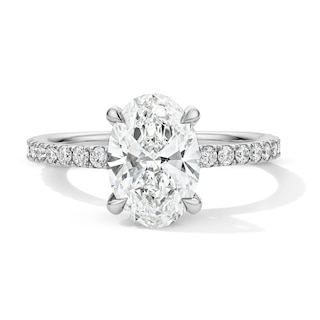 2-1/2 CT. T.W. Oval Certified Lab-Grown Diamond Hidden Frame Engagement Ring in Platinum (D/IF)
