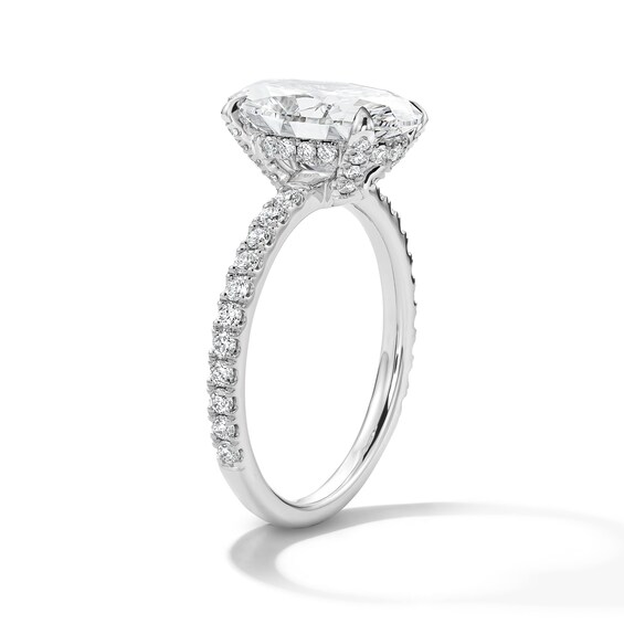 2-1/2 CT. T.w. Oval Certified Lab-Grown Diamond Hidden Frame Engagement Ring in Platinum (D/If)