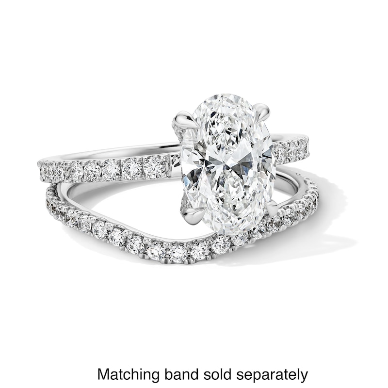 Main Image 5 of 2-1/2 CT. T.W. Oval Certified Lab-Grown Diamond Hidden Frame Engagement Ring in Platinum (D/IF)