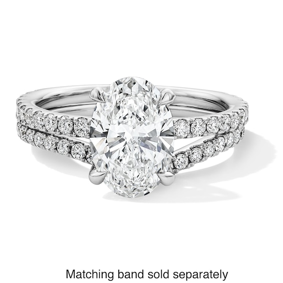 2-1/2 CT. T.w. Oval Certified Lab-Grown Diamond Hidden Frame Engagement Ring in Platinum (D/If)