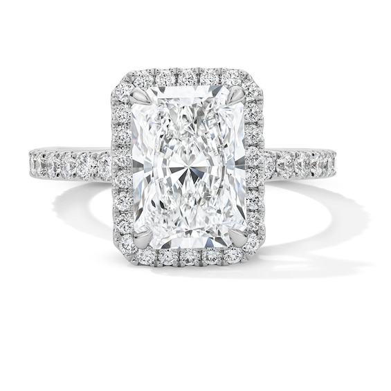 3-5/8 CT. T.w. Radiant-Cut Certified Lab-Grown Diamond Frame Engagement Ring in Platinum (D/If)