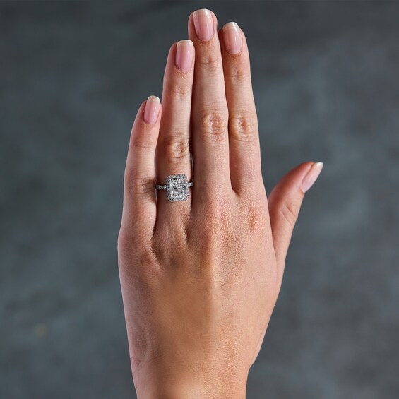 3-5/8 CT. T.w. Radiant-Cut Certified Lab-Grown Diamond Frame Engagement Ring in Platinum (D/If)
