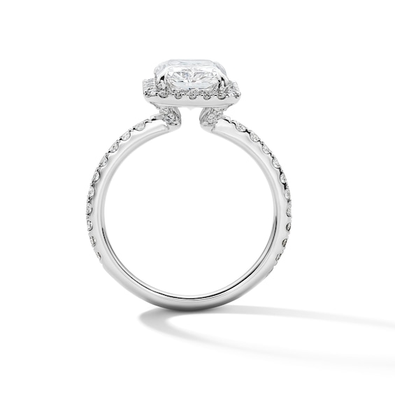 3-5/8 CT. T.w. Radiant-Cut Certified Lab-Grown Diamond Frame Engagement Ring in Platinum (D/If)
