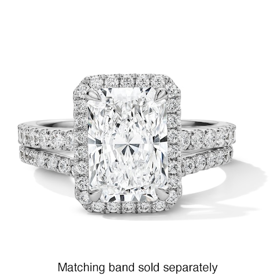 3-5/8 CT. T.w. Radiant-Cut Certified Lab-Grown Diamond Frame Engagement Ring in Platinum (D/If)