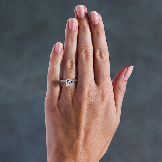 2-1/2 CT. T.w. Princess-Cut Certified Lab-Grown Diamond Hidden Frame Engagement Ring in Platinum (D/If)