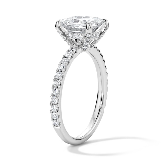 2-1/2 CT. T.w. Princess-Cut Certified Lab-Grown Diamond Hidden Frame Engagement Ring in Platinum (D/If)