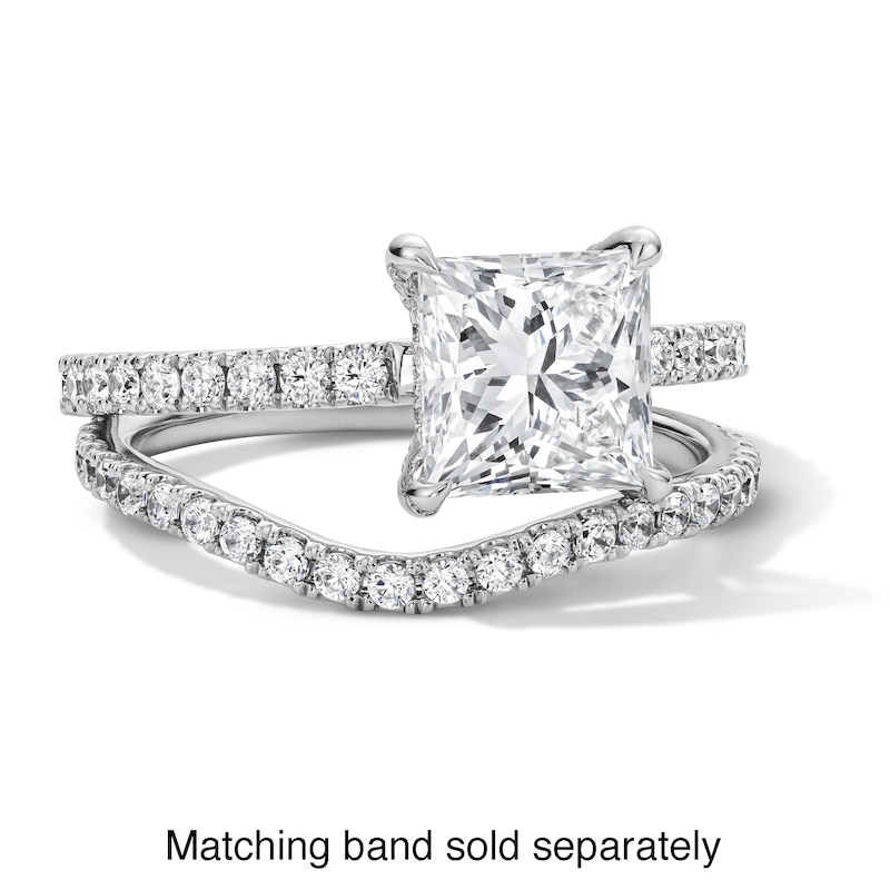 Main Image 5 of 2-1/2 CT. T.W. Princess-Cut Certified Lab-Grown Diamond Hidden Frame Engagement Ring in Platinum (D/IF)