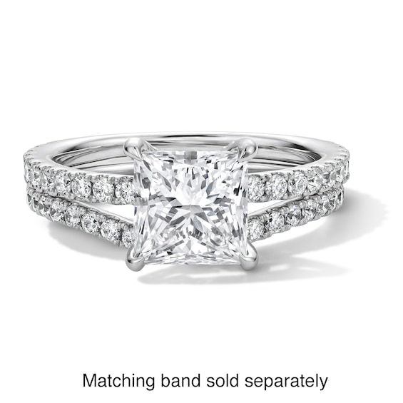 2-1/2 CT. T.w. Princess-Cut Certified Lab-Grown Diamond Hidden Frame Engagement Ring in Platinum (D/If)