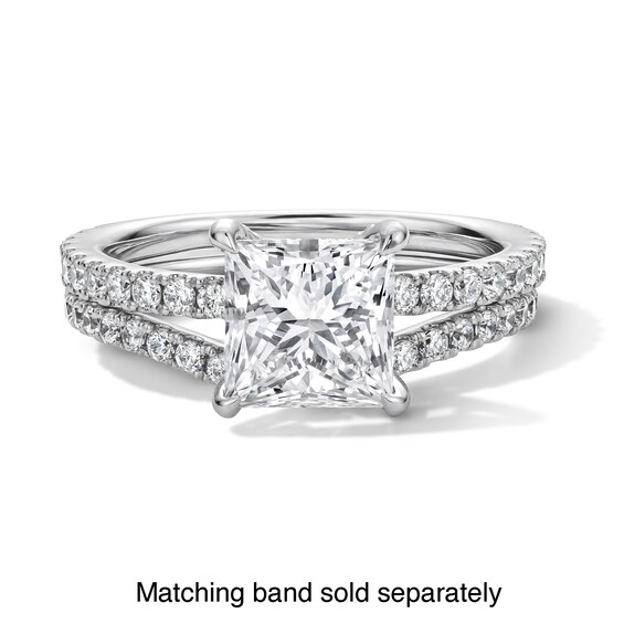 2-1/2 CT. T.w. Princess-Cut Certified Lab-Grown Diamond Hidden Frame Engagement Ring in Platinum (D/If)
