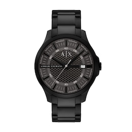 Men's Armani Exchange Black Ion-Plated Stainless Steel Watch with Gray Dial (Model: AX2464)