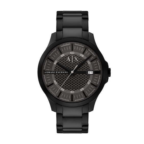 Men's Armani Exchange Black Ion-Plated Stainless Steel Watch with Gray Dial (Model: Ax2464)