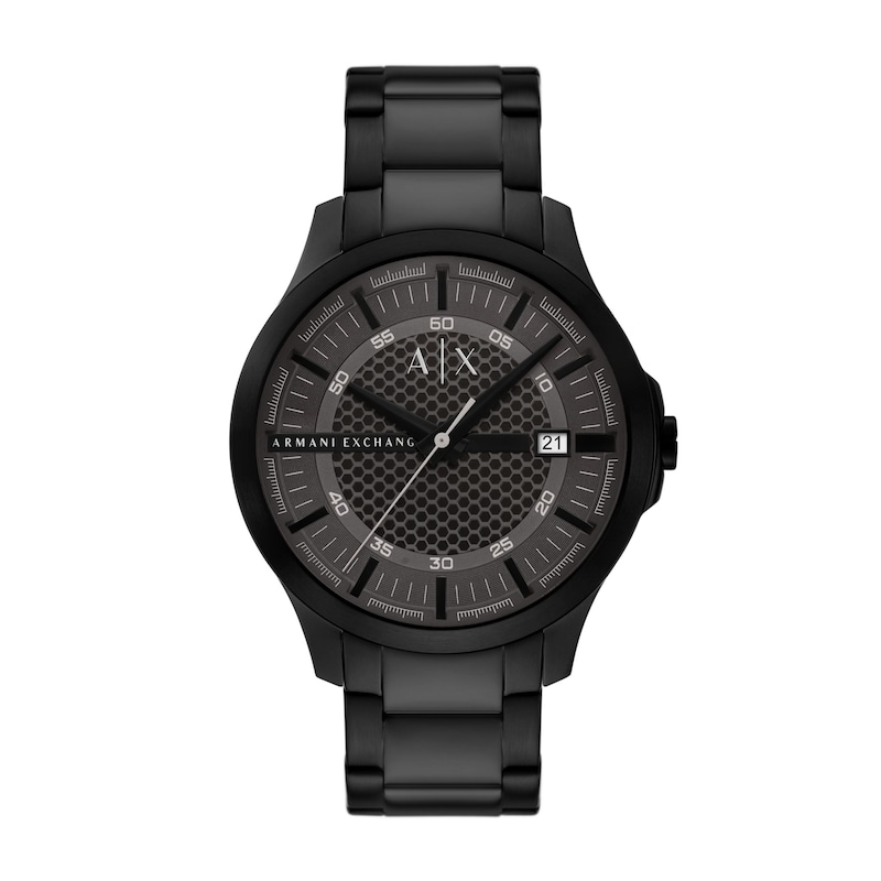 Main Image 1 of Men's Armani Exchange Black Ion-Plated Stainless Steel Watch with Gray Dial (Model: AX2464)