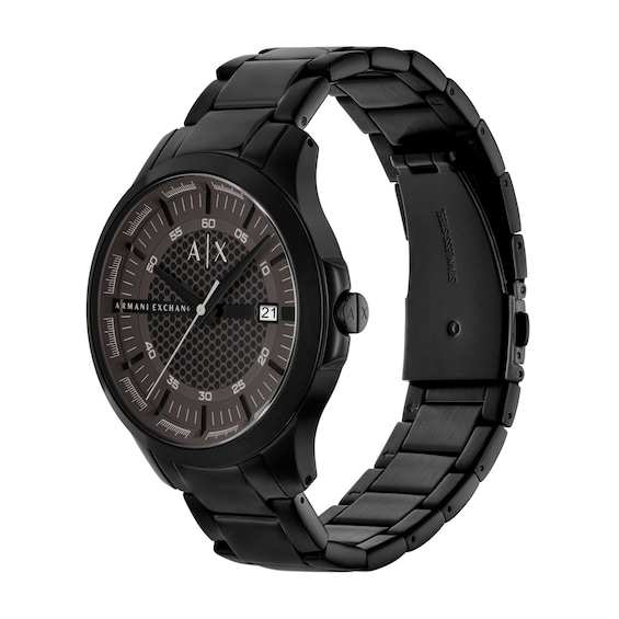 Men's Armani Exchange Black Ion-Plated Stainless Steel Watch with Gray Dial (Model: Ax2464)